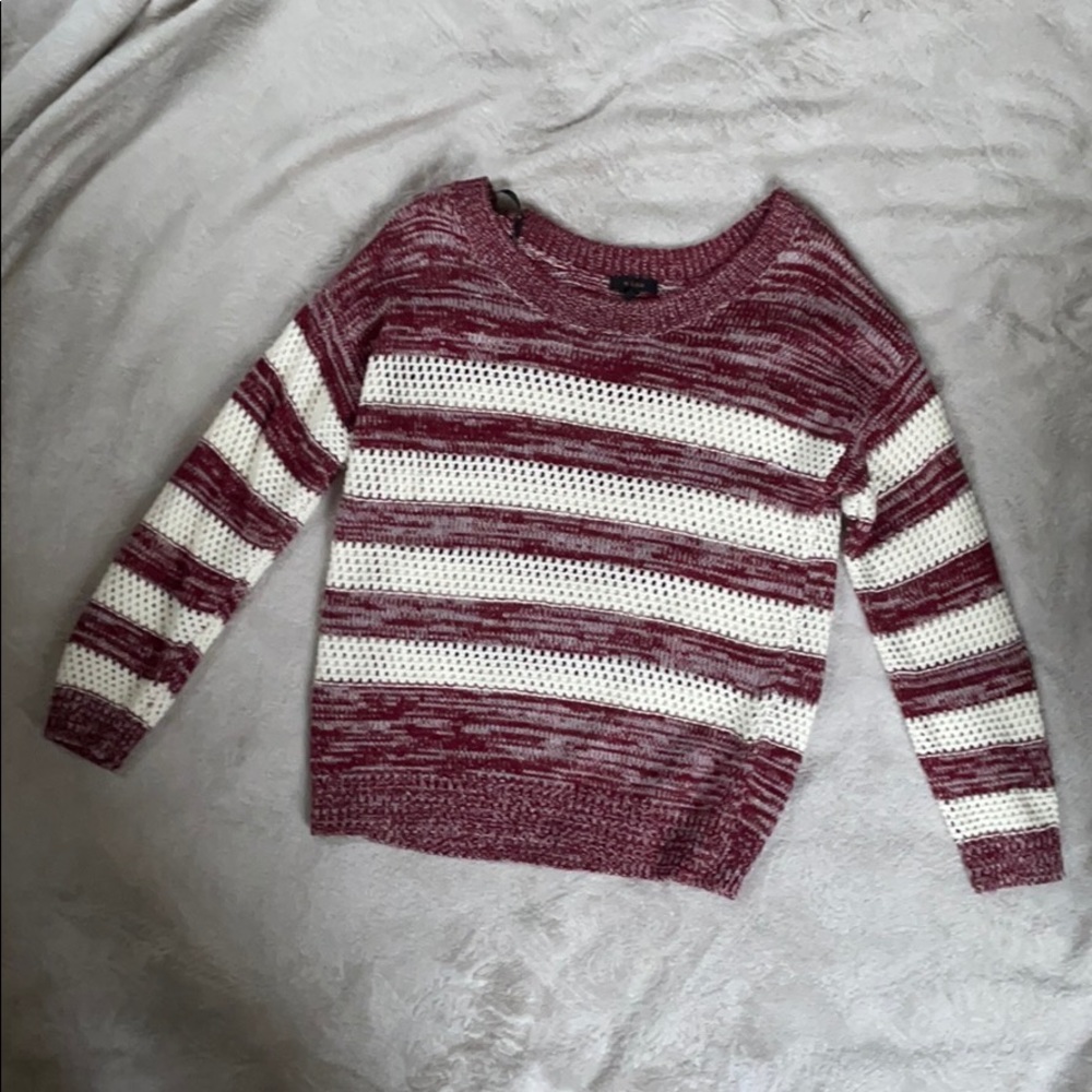 Burgundy & White Striped Sweaters